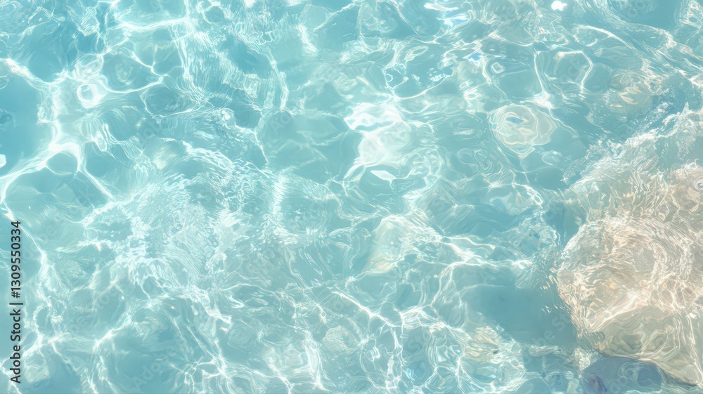 Fototapeta premium Abstract Turquoise Water Texture with Light Reflections