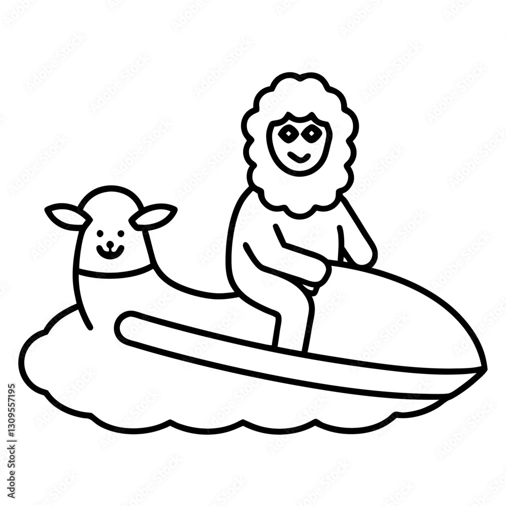 Naklejka premium coloring book with a cartoon dog