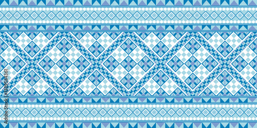 Geometric traditional thai style fabric texture. Vector Illustration digital file download for print, printable, wallpaper, background, decoration, textile and many projects.
