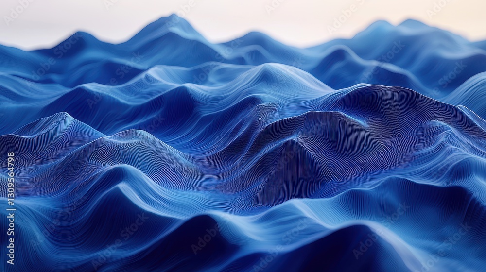 Obraz premium Abstract Blue Mountain Waves