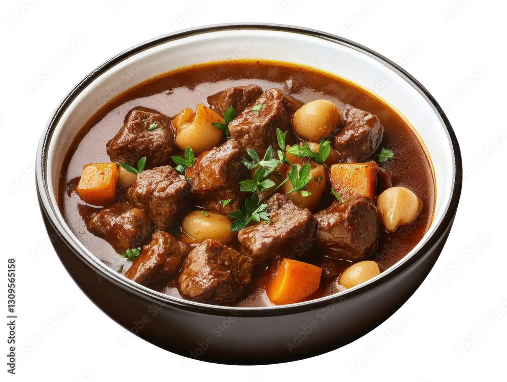 Beef And Guinness Stew isolated on transparent png background. Beef And Guinness Stew isolated on transparent png background.