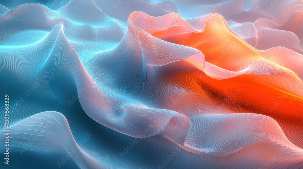 Obraz premium Abstract Flowing Fabric, Gradient Hues