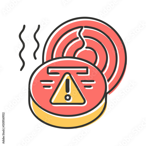 Carbon monoxide detector icon, home safety monitoring