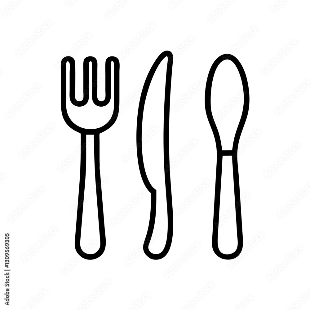 Cutlery set icon, kitchen utensils for dining Cutlery set icon, kitchen utensils for dining
