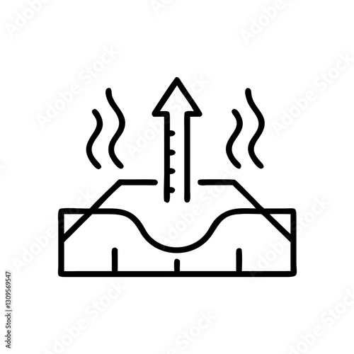Heat insulation icon, black and white, energy efficiency concept