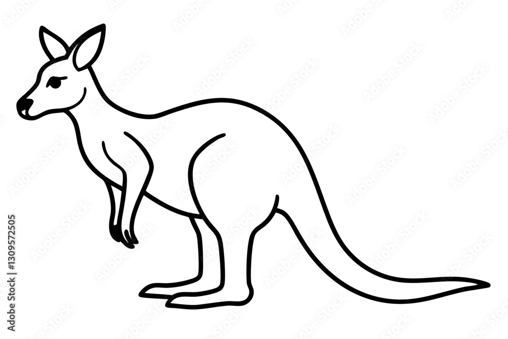 Elegant Kangaroo Outline Elegant Kangaroo Outline