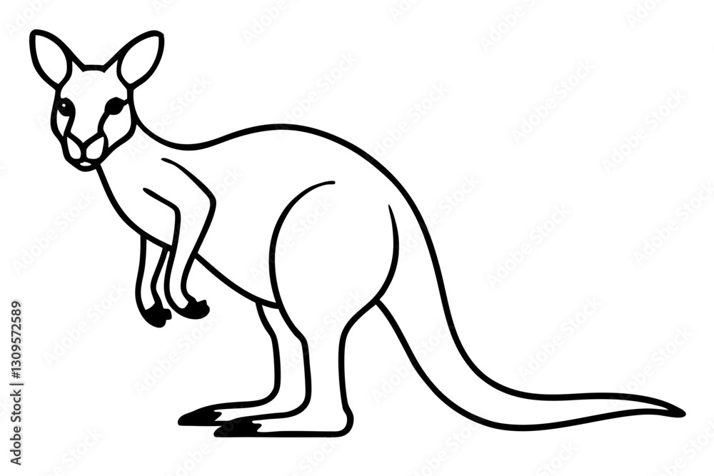 Elegant Kangaroo Outline Elegant Kangaroo Outline