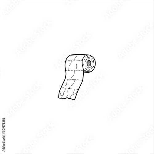 Toilet tissue hand drawn illustration artwork