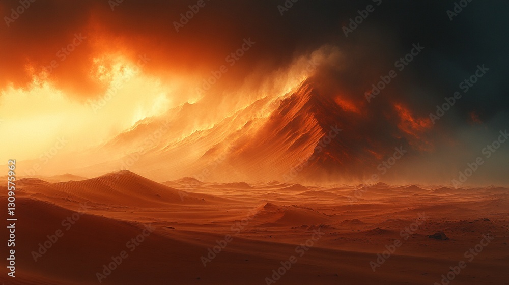 Naklejka premium Sandstorm in the Desert 