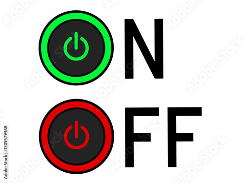 Modern illustration of on and off button