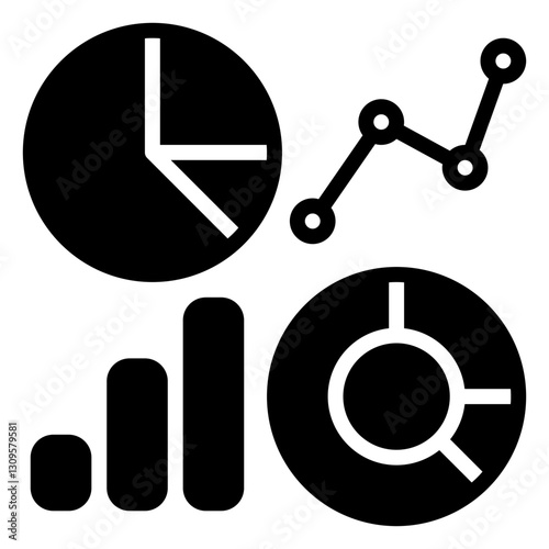 Chart icon, glyph icon style