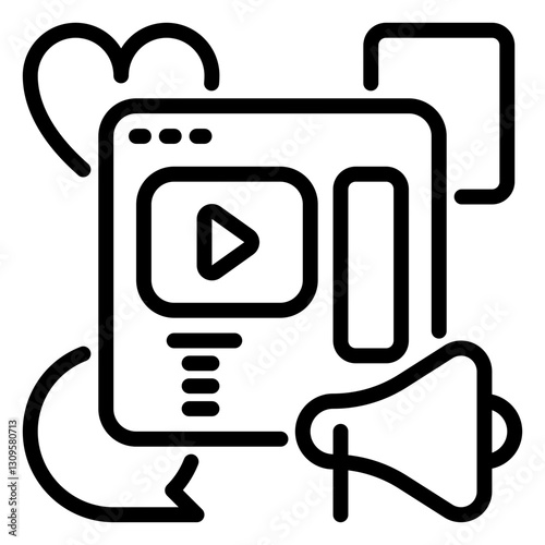 Ad icon, line icon style