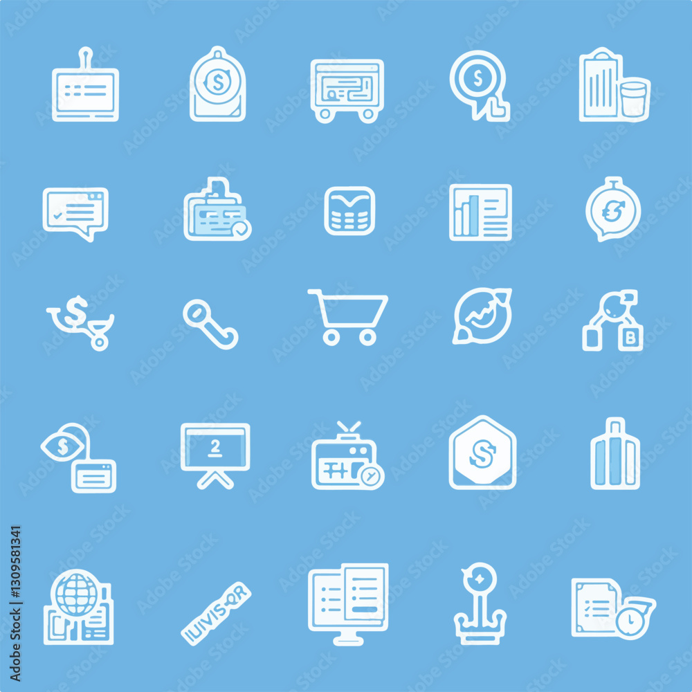 Mega set of icons in trendy line style Business ecommerce finance accounting Big set Icons collection. line vector Mega set of icons in trendy line style Business ecommerce finance accounting Big set Icons collection. line vector