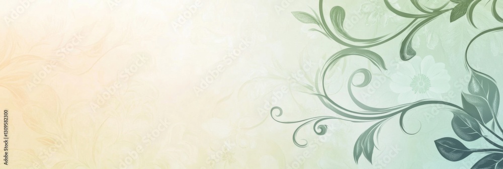 Elegant floral patterns on a soft gradient background in a serene design setting Elegant floral patterns on a soft gradient background in a serene design setting