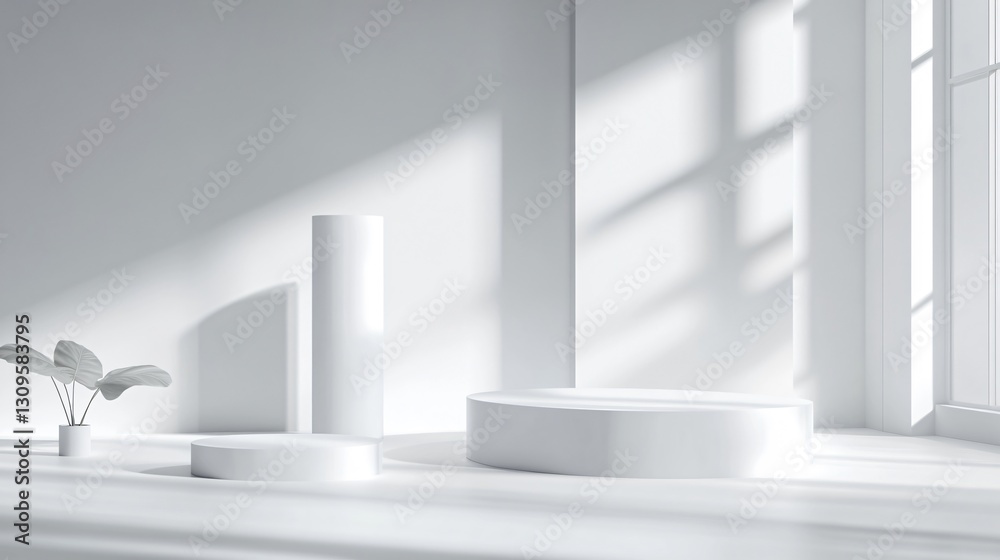 Modern 3D White Room with Realistic Design Modern 3D White Room with Realistic Design