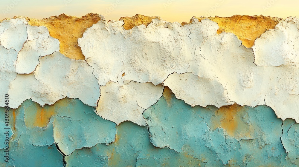 Obraz premium Peeling Paint Texture, Desert Sunset Horizon