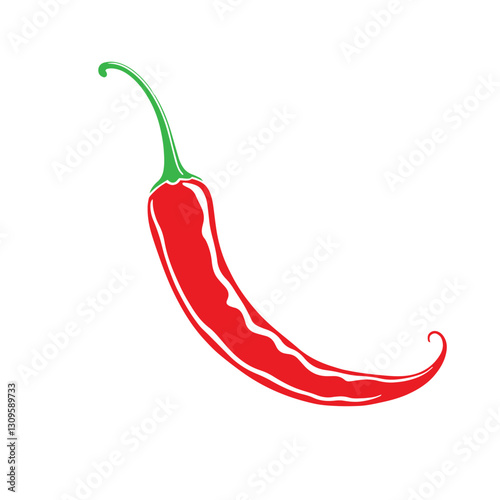 Red hot chili pepper logo design concept vector solid fresh spicy food illustration.
