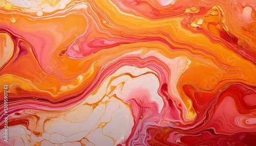 Sunset background with swirling oranges, pinks, and golds. photo