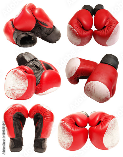 Obraz na płótnie Boxing gloves isolated on white w salonie