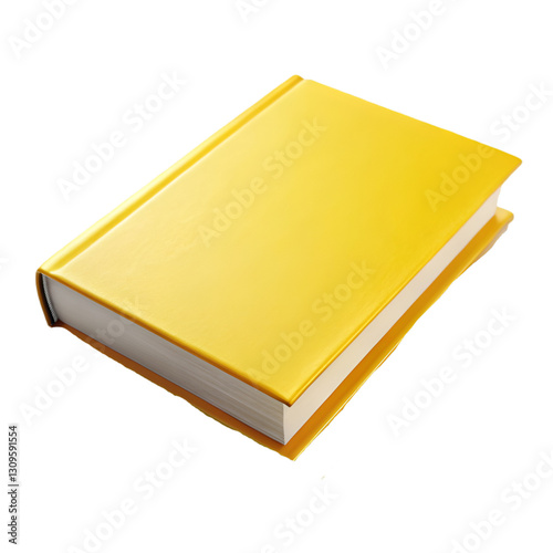 Yellow book isolated on transparent background