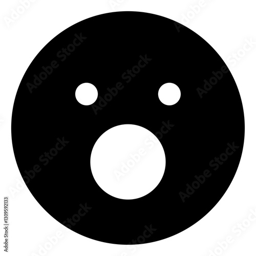 shocked emotion solid icon