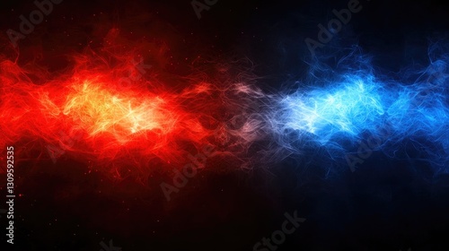 Wallpaper Mural Fiery red and icy blue flames clashing; abstract background for power, energy, or conflict themes Torontodigital.ca