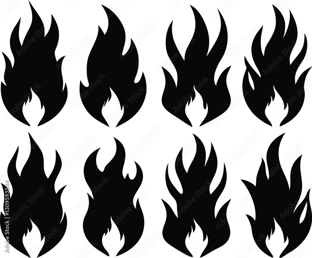 Fire icon vector set. Fire flames isolated from background. Fire icon vector set. Fire flames isolated from background.