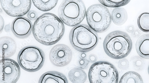 Abstract representation of aging cells, depicting the gradual decline and transformation of biological structures over time, symbolizing the natural process of cellular deterioration and renewal. photo