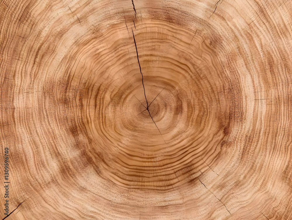 Fototapeta premium Wood Cross Section Illustration: Natural Rings Texture