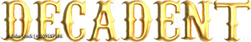 Foto Decadent golden text , 3d rendering