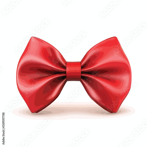 Red Bow Tie 3D Render Icon Isolated Cutout Single