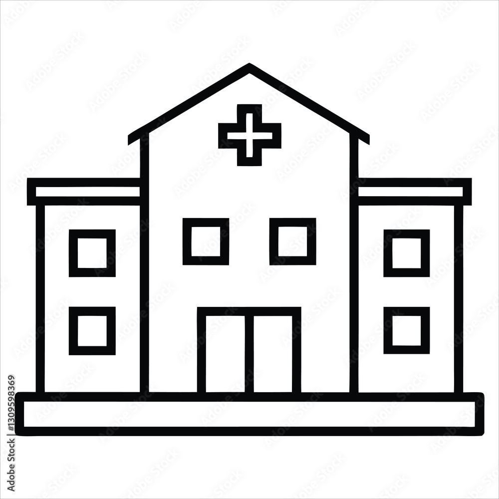 silhouette post office on white background silhouette post office on white background