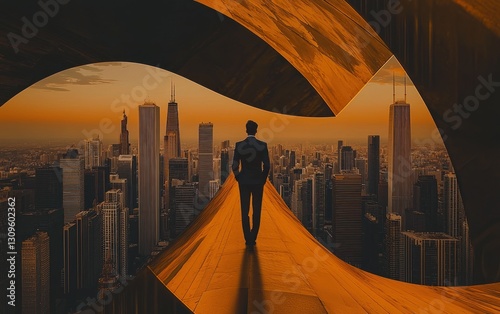 Visionary businessman contemplating the cityscape and future opportunities ahead