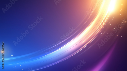 Future technology background with dreamy golden light