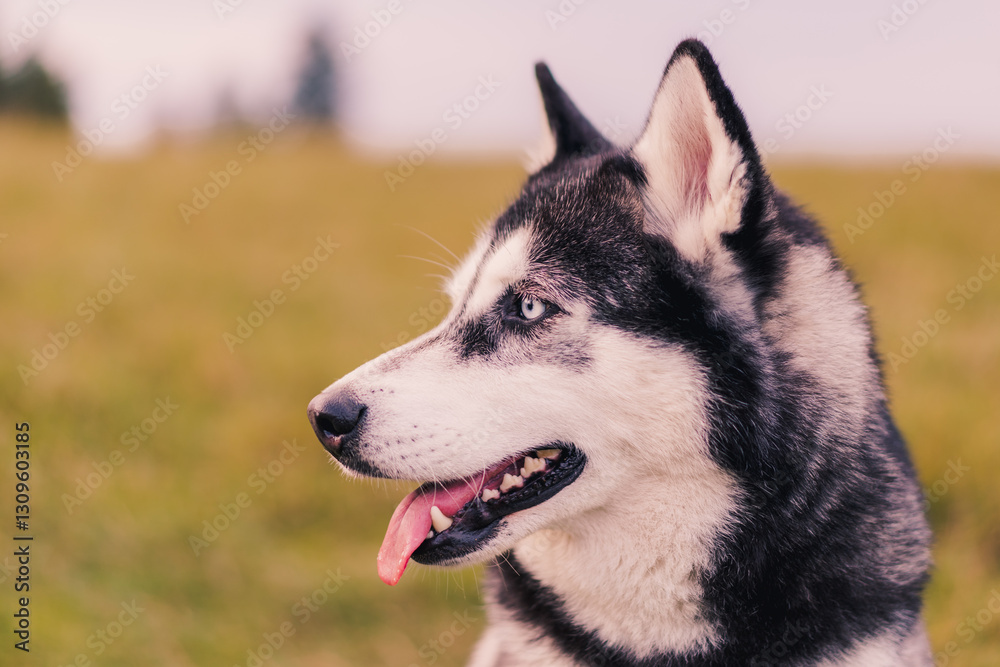 Portrait of a Siberian Husky in Nature Portrait of a Siberian Husky in Nature