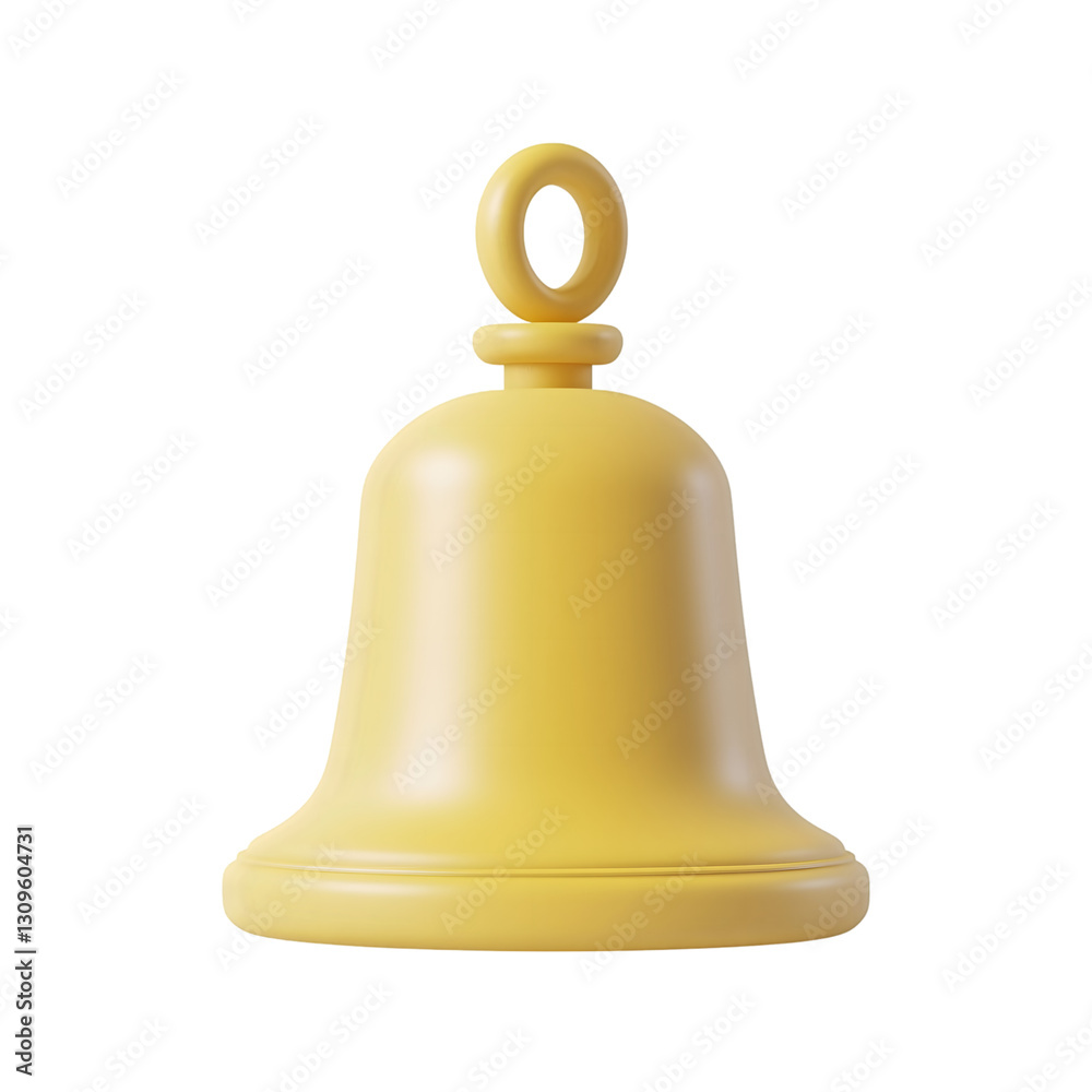 Yellow bell 3D icon on transparent background Yellow bell 3D icon on transparent background