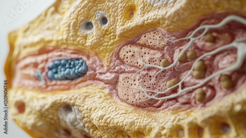 Exploring the human integument a detailed cross-sectional view in scientific anatomy medical study environment