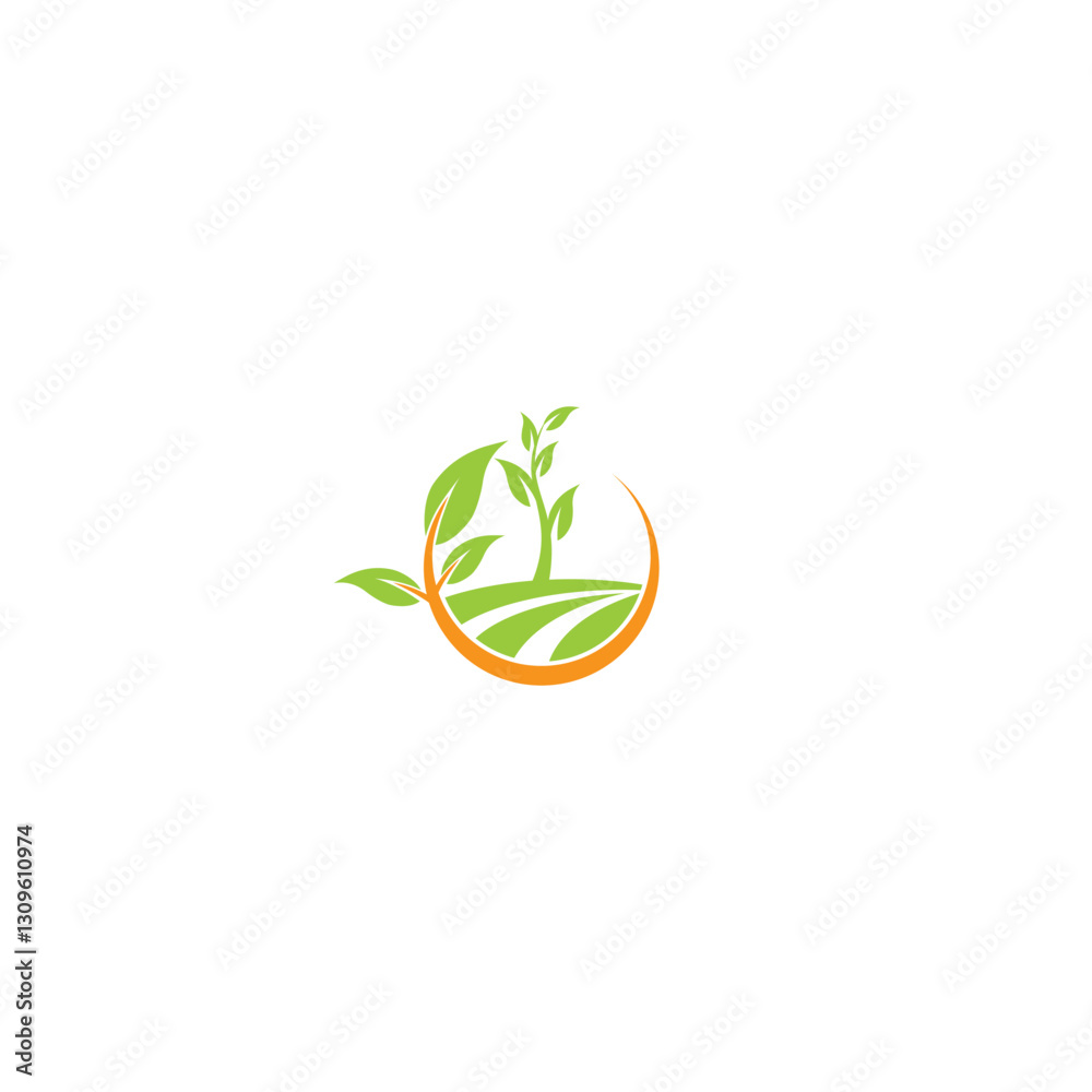 Fotografie Agriculture logo. Leaf Logo icon isolate on white background