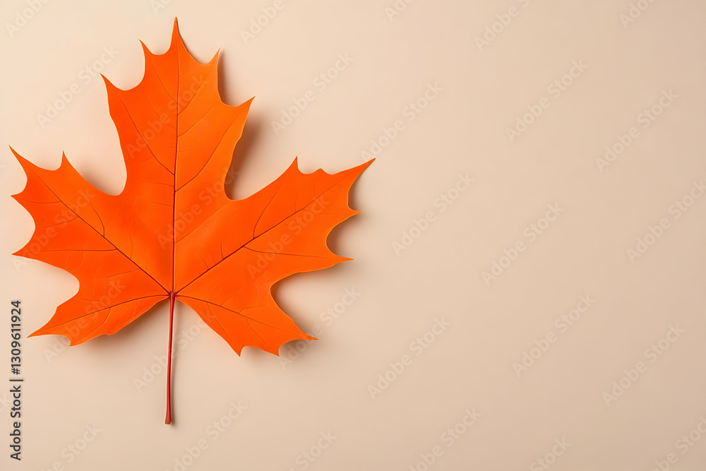 Fototapeta premium Vibrant Orange Maple Leaf 3D Illustration