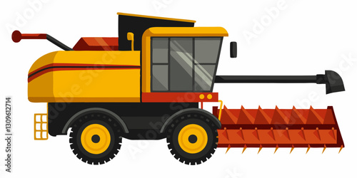 Powerful Yellow and Red Combine Harvester for Efficient Grain Harvesting
