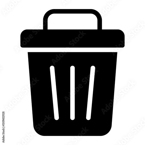 trash bin glyph icon