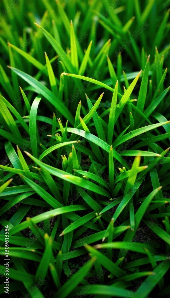 Dense, vibrant green grass seen directly overhead; fine detail visible , stock, outdoor Dense, vibrant green grass seen directly overhead; fine detail visible , stock, outdoor