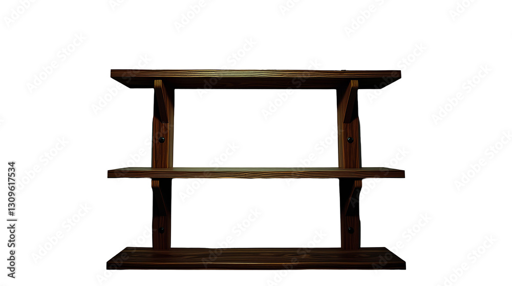 Photo of wooden shelves isolated on transparent background.png Photo of wooden shelves isolated on transparent background.png