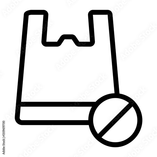 no plastic bags line icon