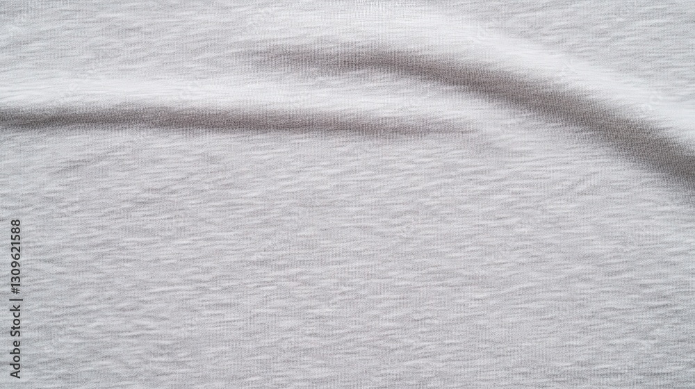 Naklejka premium A smooth, textured fabric in soft white tones, exhibiting subtle shadows and gentle folds.