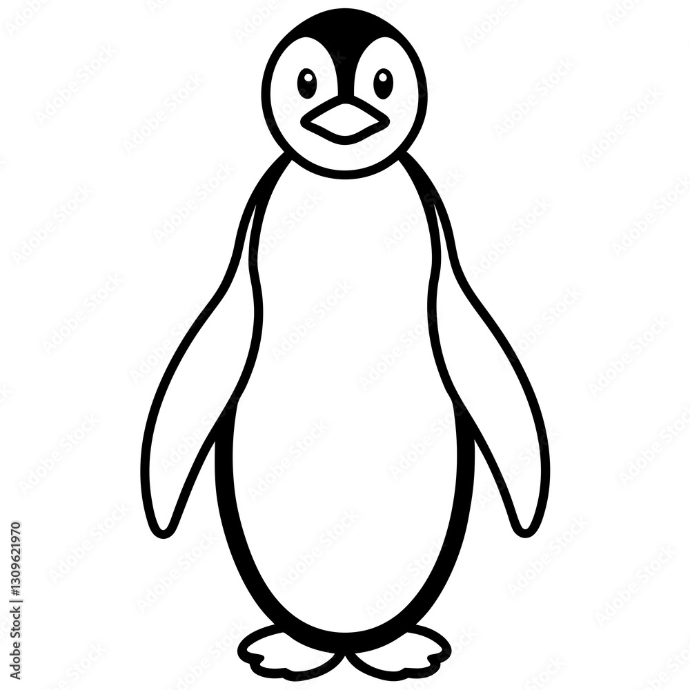 Fototapeta premium Elegant Penguin Line Art