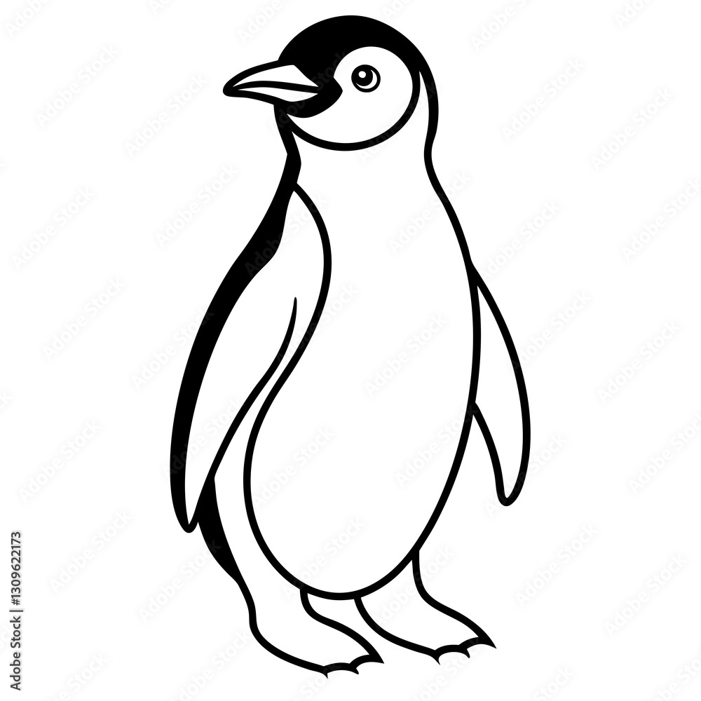 Fototapeta premium Elegant Penguin Line Art