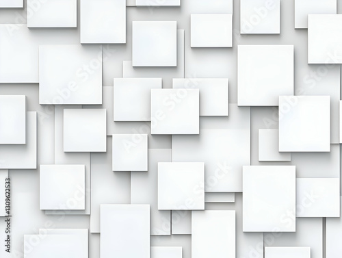 Wallpaper Mural Abstract 3D White Square Background Torontodigital.ca
