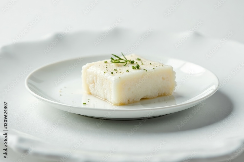 Snow-white cod fillet, pristine, minimalist backdrop, food photography, delicious Snow-white cod fillet, pristine, minimalist backdrop, food photography, delicious