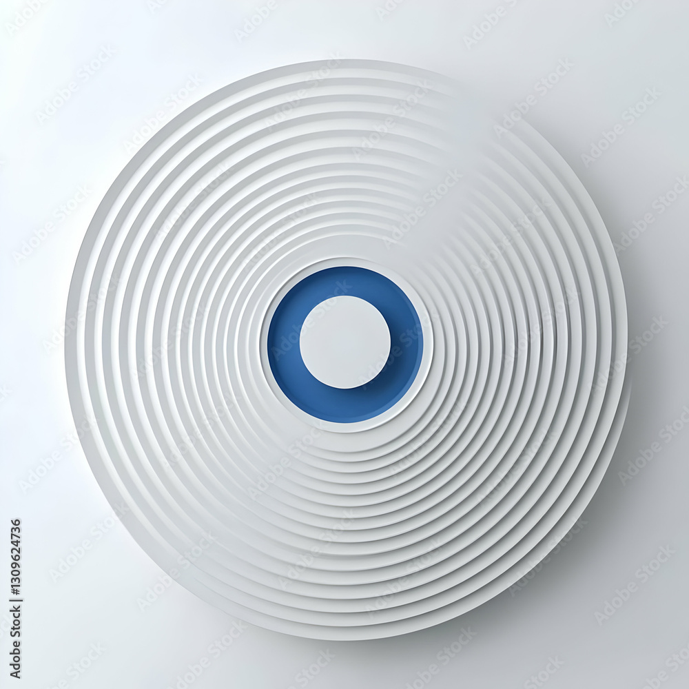 Abstract 3D White and Blue Concentric Circles Background Abstract 3D White and Blue Concentric Circles Background